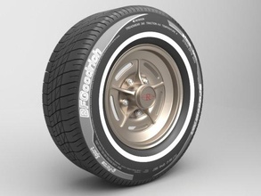clássico realista pneu 1 3d modelo in partes of auto 3dexport roda carro veículo ruber arroz 3d print model - Mito3D