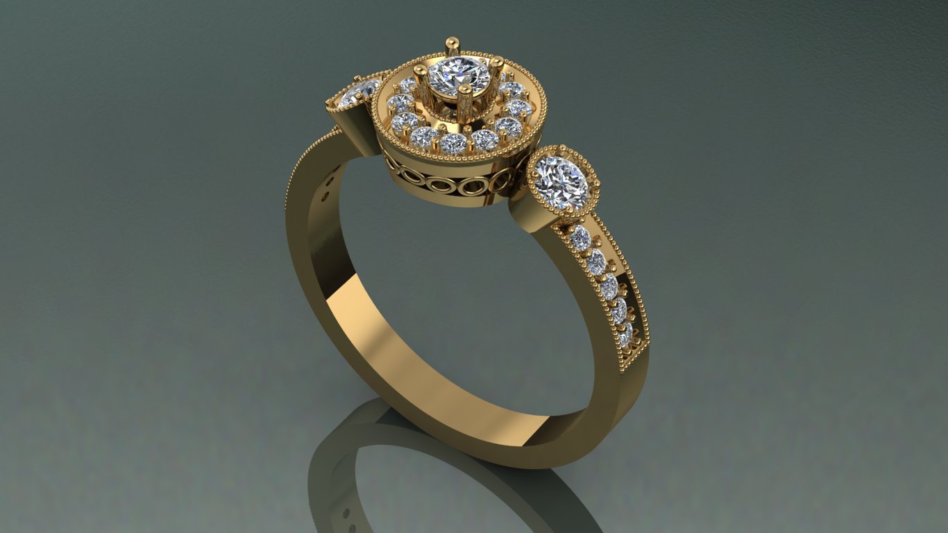 klasik yüzük n 3dm stl güzel özel takı mücevher altın moda parlak elmas 3D print model - Mito3D