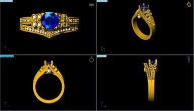anillo clásico de oro zafiro el diamante la joyería joyas exclusivo 3d print model - Mito3D