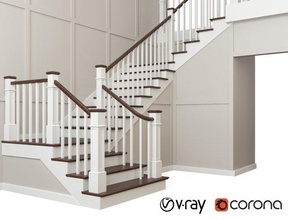 classique escalier escaliers raidisseur balustre scandinave éclat riser fermé intérieur 3d print model - Mito3D
