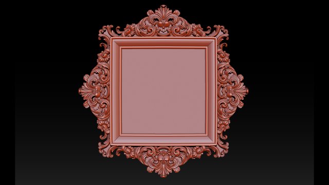 classico scolpito telaio macchina 3d modello cnc stampato stl specchio rilievi router Vintage ornamento legna intagliare wall mirror antico barocco decorazione 3D print model - Mito3D
