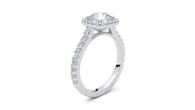 classique halo bague 3d modèle d'impression brillant le diamant de l'anneau engagem l'engagement gem les pierres précieuses or bijoux la poire imprimable anneaux ronde d'argent 3d print model - Mito3D