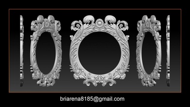 classical nameplate frame - mirror 3d print model in signs logos 3dexport classic carving pattern vintage antique silver baroque modern renaissance bedroom reflection rococo furniture misc ornament decoration pictureframe 3d print model - Mito3D