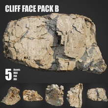 falaise visage pack paquet calcul collection sol obj max vray ray atout tempête extérieur nature élément 3d scanné retopo Roche paysage 3d print model - Mito3D