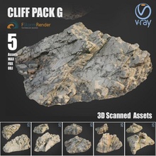 cliff pack bundle stone collection ground obj max vray v-ray asset fstorm exterior nature element 3d scanned retopo rock landscape lowpoly 3d print model - Mito3D