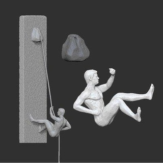 Bergsteiger Statue Mauer hängend Ornament Dekor Dekoration Innere 3d print model - Mito3D