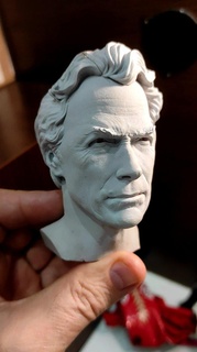 clint Eastwood hombre semejanza retrato Madison vaquero hambre oscar ganador 3d print model - Mito3D