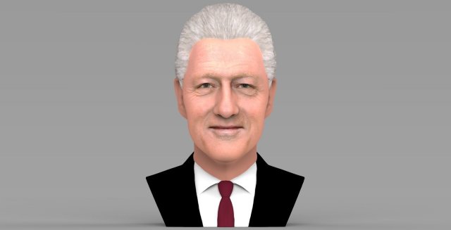 clinton busto listo color 3d impresión modelo in figuritas 3dexport alejandría ocasion cortez democrático demócratas política político bernie lijadoras kamala harris joe biden jill presidente obama triunfo hillary 3D print model - Mito3D