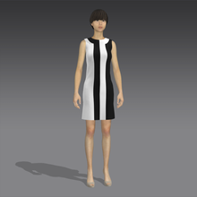 clo3d garment cut dress clothes marvelousdesigner white black 3d print model - Mito3D