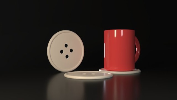 abiti pulsante sottobicchieri 3d stampa modello in arredamento 3dexport decorazione arte caffè bevanda tazza sottobicchiere design 3d print model - Mito3D