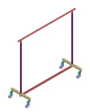roupas rack store hanger ficar pé 3d print model - Mito3D