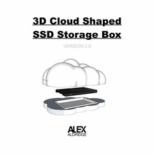 Wolke geformt ssd Lager storage device Fall Mantel 3d print model - Mito3D