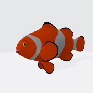 Clown Fisch bereit drucken Tiere Clownfisch Schwimmen Meer Wasser Aquarium 3d Ozean Tierwelt Goldfisch Karikatur niedlich Anime Augen 3dmodel Miniaturen Figuren Skulpturen 3d print model - Mito3D
