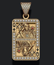 club kraliçe oyun kartı kolye 3d yazıcı modeli kumar jack masa Kral tam poker casino rulet sepeti kart karda elmas emaye mücevher altın Gümüş takı 3d print model - Mito3D