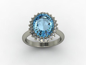 clúster de configuración anillo gem piedra oro la joyería stl gema- 3d print model - Mito3D