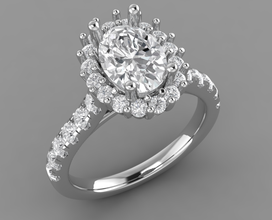 racimo estilo anillo oro aureola joyería joya uniq diamante mujer Moda 3d print model - Mito3D