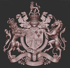 coat of arms great britain 3d print model in signs logos 3dexport crest heraldry crown lion 3d print model - Mito3D