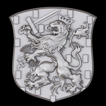 coat arms netherlands lesser version crest heraldry symbol shield lion 3d print model - Mito3D