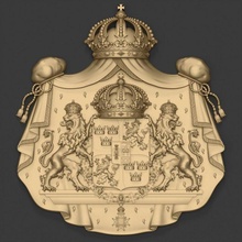 mantel of waffen schweden 3d drucken modell zeichen logos 3dexport krone heraldik symbol schild kamm löwe 3d print model - Mito3D