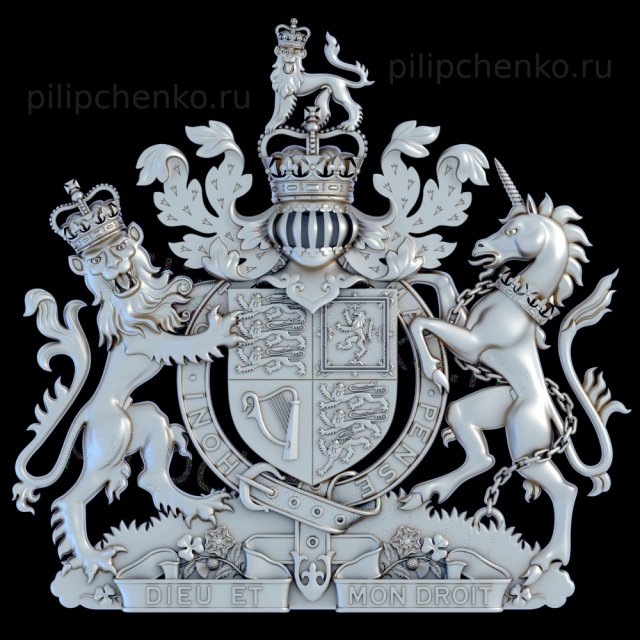 coat of arms united kingdom 3d print model in signs logos 3dexport uk shield crest symbol heraldry england crown lion 3D print model - Mito3D