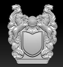 coat of arms 3d print model in 3dexport blazon carved carving classic cnc crest crown decor emblem family jewelry logo obj ornament stl symbol 3d print model - Mito3D