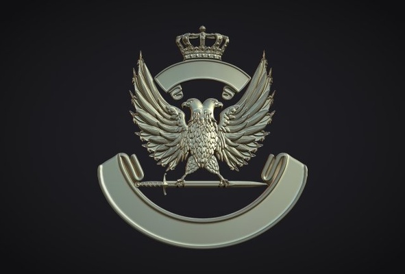 coat of arms eagle 3d print model in signs logos 3dexport award decorative medal badge rounded ribbon package vintage-ribbon flat-ribbon folded-ribbon anchor coat-of-arms coat-of-arm crown family-badge banner sword two-headed-eagle 3d print model - Mito3D