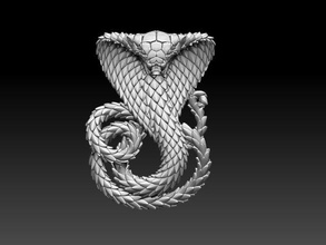cobra 3d impression modèle in figurines 3dexport serpent vipère sonnette poison python anaconda boa imprimante 3d print model - Mito3D