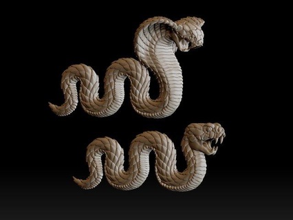 cobra serpent sculpture cobra serpent animal impression vipère art 3d print model - Mito3D