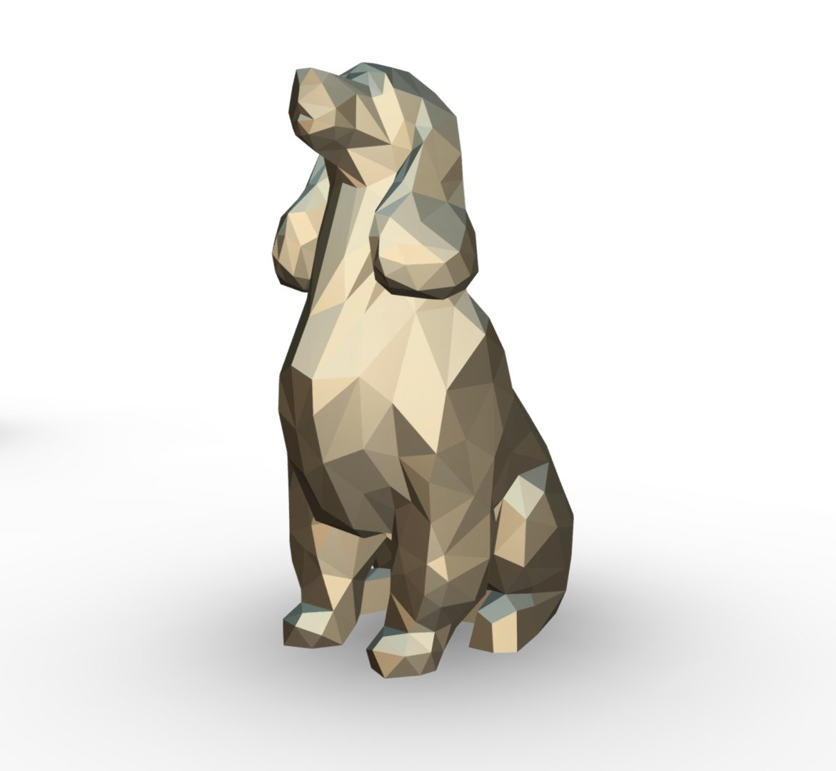 cocker spaniel figura 3d impressão modelo in animais 3dexport arte presente pobre 3dprint animal decoração estatueta interior projeto miniaturas escultura estátua brinquedo desenho animado papel artesanal origami cão 3D print model - Mito3D