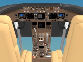 cockpit boeing 747 400 3d modell teile 3dexport kabine flugzeug luft pilot sitz befehl hebel kapitän fliege flug glocke joch 3d print model - Mito3D