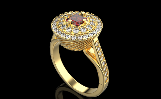 cóctel anillo anillos ligero peso joya joyería imprimible diamante plata oro brillante platino precioso 3d print model - Mito3D