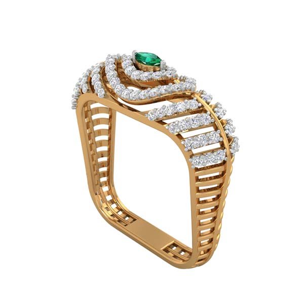 anel de cocktail senhoras diamante jóias 3D print model - Mito3D