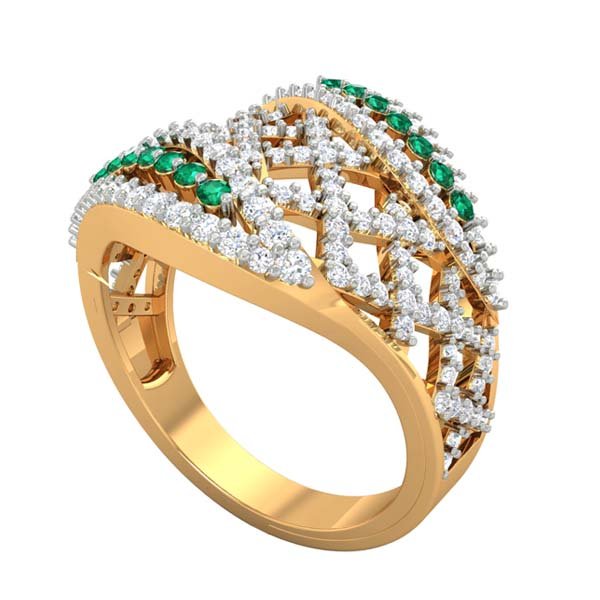 cocktail ring ladies diamond jewelry 3D print model - Mito3D
