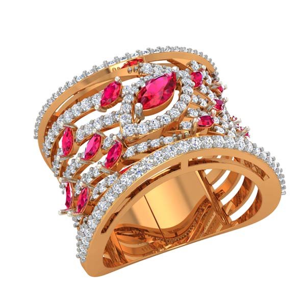 anillo de cóctel damas las el diamante la joyería 3D print model - Mito3D
