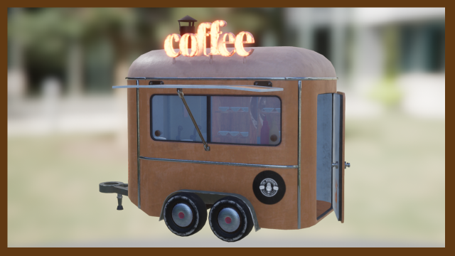 coffee shop on wheels 1 free 3d model in 3dexport wheel 3D print model - Mito3D