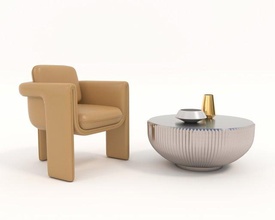 café tabela cadeiras 6 assento contemporâneo mobília cadeira conforto moderno luxo vray 3d madeira sofá estofamento decoração poltrona aço couro 3d print model - Mito3D