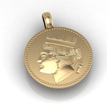 médaille pendentif vierge pièce de monnaie antique virgo danses grece chersonesos vieux 3d print model - Mito3D