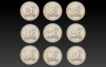 pièce de monnaie pokemon l'argent la trésorerie euro le dollar or aller nintendo l'anime cendre manga pokeball pikachu charmander mignon balle trésor d'argent jeux 3d print model - Mito3D