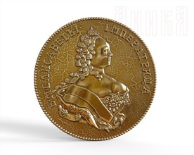 moneta volte russo imperatrice elisabetta prima la il per 1748 di caccia anello metallo rilevazione oro 3d print model - Mito3D