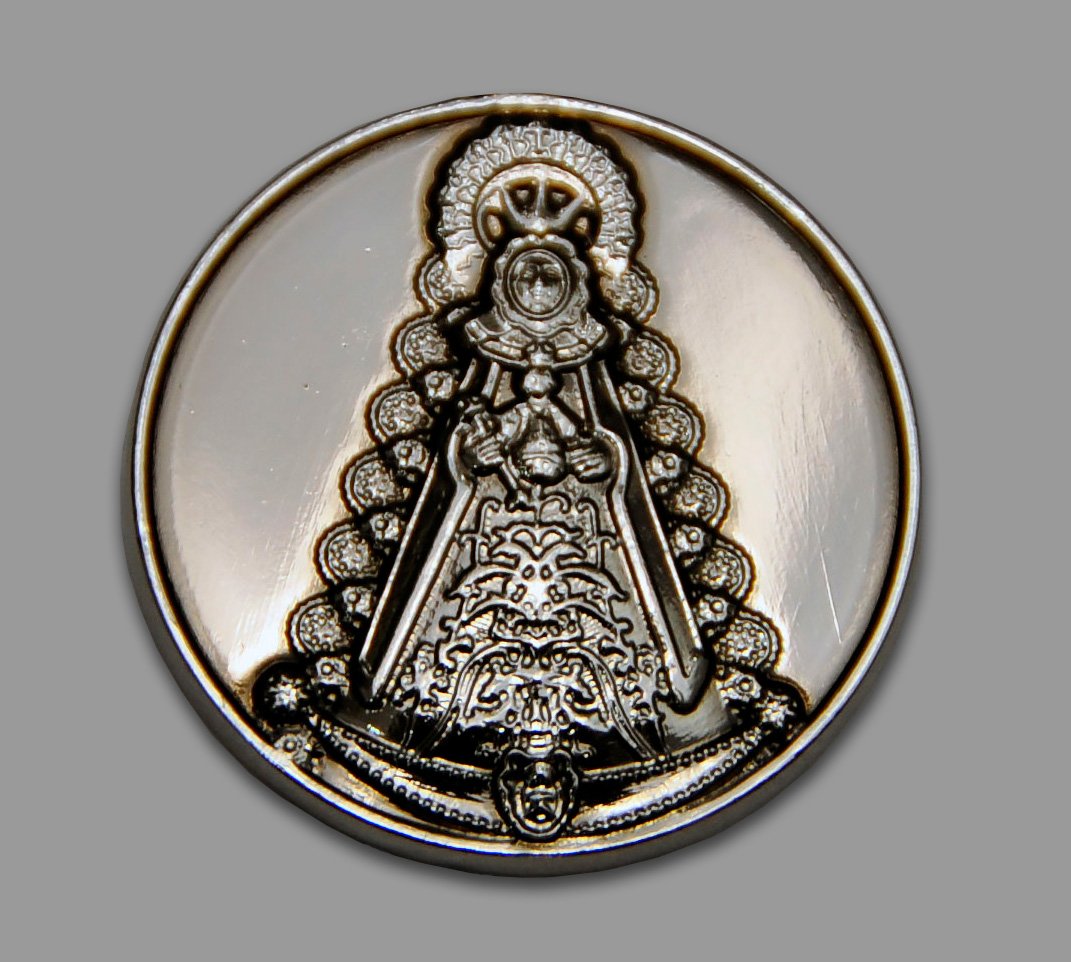 coin de la virgen del rocio 3d print model in coins badges 3dexport piece ducat bean 3D print model - Mito3D