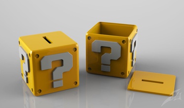 pièces de monnaie la banque les boîtes mario boîte mignon cube utile cool maison déco 3d print model - Mito3D