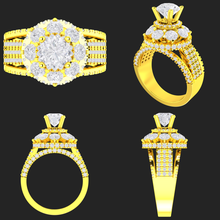 colección 20 señoras diamante anillos 1 diseño diamantes joyería joya lujo romántico Boda oro platino plata rosa vinatage arete pulsera colgante pendiente collar brazaletes encanto 3d print model - Mito3D
