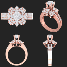 collezione of 20 signore diamante anelli 2 3d stampa modello in 3dexport design diamanti gioielleria lusso romantico nozze oro platino argento rosa vinatage orecchino braccialetto pendente collana braccialetti fascino cad 3d print model - Mito3D