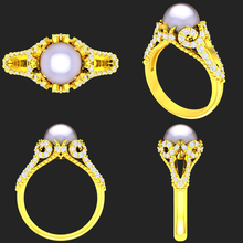 collezione 20 signore perla anelli 2 design diamanti gioielleria lusso romantico nozze oro platino argento rosa vinatage orecchino braccialetto pendente collana braccialetti fascino 3d print model - Mito3D