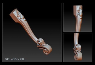 colección piernas mueble pierna diseño ornamental patrones jdp jdpaint cnc arte 3dsmax 3d max maya zbrush artcam impresora enrutador cabriolé tallado carver3d 3d print model - Mito3D