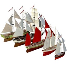 collection sailboats lowpoly sailing ship vessel poly game watercraft boat medieval corvett cargo port pier harbour shore yacht military 3d print model - Mito3D