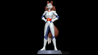 colleen - road rovers 3d print models animals 3dexport female dog anthro animal fighter 3d print model - Mito3D