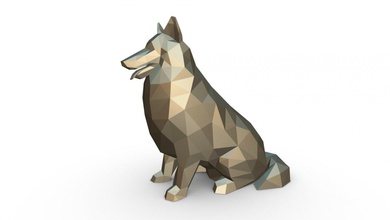 Collie köpek şekil hayvan Evcil Hayvan İskoçya çoban minyatürler memeli Sanat hediye Yazdır Japon kağıt katlama sanatı 3dbaskı dekor heykelcik iç heykel oyuncak düşük poli 3d print model - Mito3D