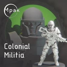 colonial militia free 3d print model in board games 3dexport wargame guard imperial soldier warrior infantry 32mm wargames boardgame boardgames miniature scale 28mm rifle sniper armor helmet head backpack knife 3d print model - Mito3D