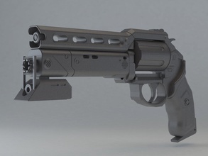 poulain 45 3d impression modèle in 3dexport revolver 44 magnum double action chrome pistolet armée cowboy balle arme feu occidental etats unis vray 3d print model - Mito3D
